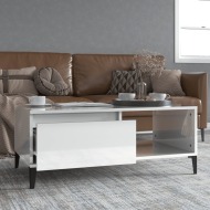 vidaXL Konferenčný stolík lesklý biely 90x50x36,5 cm spracované drevo - cena, srovnání