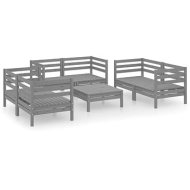 Shumee  7-dielna záhradná sedacia súprava sivá masívna borovica, 3082589 - cena, srovnání