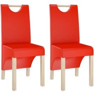 Shumee  Jedálenské stoličky 2 ks červené umelá koža, 336958 - cena, srovnání