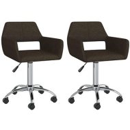 Shumee  Otočné jedálenské stoličky 2 ks tmavohnedé textil, 330323 - cena, srovnání