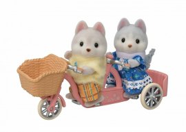 Sylvanian Family Tandemový bicykel pre Husky súrodencov