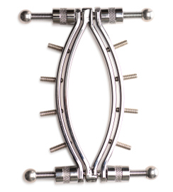 Master Series Spread Em Poker Vagina Clamp with Adjustable Pressure Screws