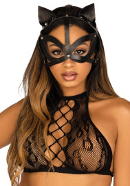 Leg Avenue Vegan Leather Studded Catmask