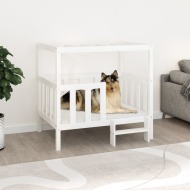 vidaXL Posteľ pre psa biela 105,5x83,5x100 cm borovicový masív - cena, srovnání
