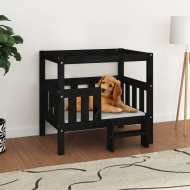 vidaXL Posteľ pre psa čierny 75,5x63,5x70 cm borovicový masív - cena, srovnání