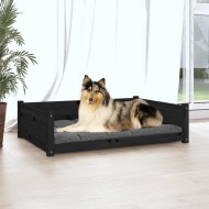 vidaXL Psia posteľ čierna 95,5x65,5x28 cm borovicový masív - cena, srovnání
