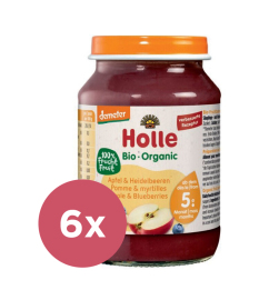 Holle Bio Jablko a čučoriedka 6x190g