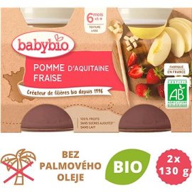 Babybio Jablko, jahoda 2x130g