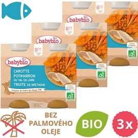 Babybio Mrkva a tekvica so pstruhom 3x 2x200g