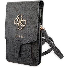 Guess PU 4G Metal Logo Phone Bag Grey