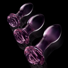 Dream Toys Glaze Glass Rosebud Anal Traning Set