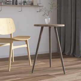 vidaXL Bistro stolík sivý Ø50x76 cm MDF a železo