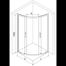 Mexen Rio sprchový kút 90x90cm 863-090-090-50-30