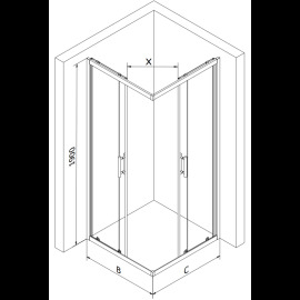 Mexen Rio sprchový kút 90x90cm 860-090-090-50-30-4510