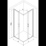 Mexen Rio sprchový kút 90x90cm 860-090-090-50-30-4510 - cena, srovnání