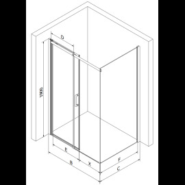 Mexen Omega sprchový kút 140x90cm 825-140-090-70-00