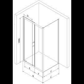 Mexen Apia sprchový kút 125x80cm 840-125-080-01-00