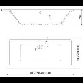 Mexen Cube vaňa 180x80cm 550518080X9506000050