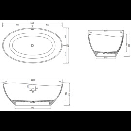 Mexen Parma vaňa 160x95cm 57231609500