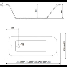 Mexen Vega vaňa 150x70cm 550115070X9509000070