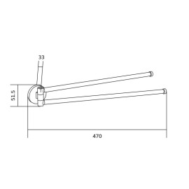 Mexen Remo dvojitý otočný háčik na ručník 70507255-70