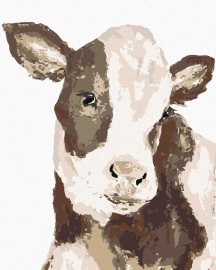 Zuty Čierno-biela krava (Haley Bush), 80x100cm plátno napnuté na rám