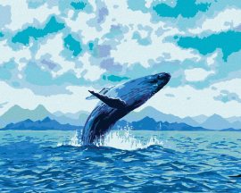 Zuty Hravá veľryba, 80x100cm bez rámu a bez napnutia plátna