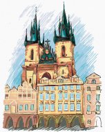 Zuty Maľovanie podľa čísel Týnsky chrám Praha, 80x100cm bez rámu a bez napnutia plátna - cena, srovnání
