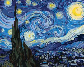 Zuty Mesiac v podaní Van Gogha, 80x100cm plátno napnuté na rám