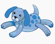 Zuty Modré plyšové šteňa (Sue Ellen Brown), 80x100cm bez rámu a bez napnutia plátna - cena, srovnání