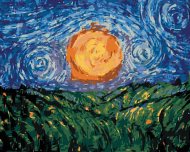 Zuty Slnko na oblohe podľa Van Gogha, 80x100cm plátno napnuté na rám - cena, srovnání