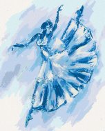 Zuty Abstraktná modrá baletka, 40x50cm bez rámu a bez vypnutia plátna - cena, srovnání