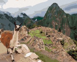 Zuty Lama a Machu Picchu, 40x50cm plátno napnuté na rám