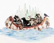Zuty Maľovanie podľa čísel Zvieratá na loďke (Holly Simental), 40x50cm napnuté plátno na rám - cena, srovnání