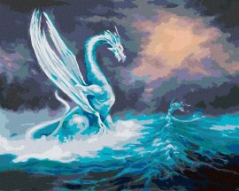 Zuty Mocný drak a Morská panna, 40x50cm plátno napnuté na rám