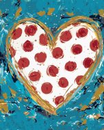 Zuty Srdce s červenými bodkami (Haley Bush), 40x50cm plátno napnuté na rám - cena, srovnání