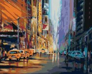 Zuty Večerný život v New Yorku, 40x50cm bez rámu a bez napnutia plátna - cena, srovnání