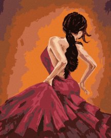 Zuty Tanečnice tancujúce flamenco, 80x100cm plátno napnuté na rám