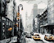 Zuty Ulice v New Yorku a taxíky, 80x100cm plátno napnuté na rám - cena, srovnání