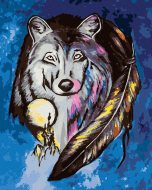 Zuty Vlk s amuletovým perím, 80x100cm plátno napnuté na rám - cena, srovnání