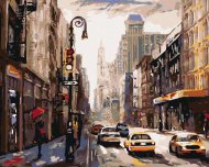 Zuty Žena s dáždnikom v New Yorku, 80x100cm plátno napnuté na rám - cena, srovnání