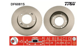 TRW Brzdový kotúč DF6081S