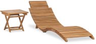 vidaXL Skladacie záhradné ležadlo so stolíkom masívne teakové drevo, 310666 - cena, srovnání