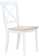 vidaXL Jedálenské stoličky 2 ks biele a svetlé drevo masívny kaučukovník 247358 - cena, srovnání