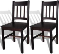 vidaXL Jedálenské stoličky 2 ks tmavohnedé borovicové drevo 241516 - cena, srovnání