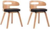 vidaXL Jedálenské stoličky, 2 ks, čierne, ohýbané drevo a umelá koža 283109 - cena, srovnání