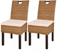 vidaXL Jedálenské stoličky 2 ks ratan kubu a mangovníkové drevo 243639 - cena, srovnání