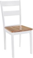 vidaXL Jedálenské stoličky, 4 ks, biele, masívny kaučukovník 245369 - cena, srovnání