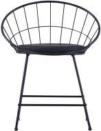 vidaXL Jedálenské stoličky so sedákmi z umelej kože, 4 ks, čierne oceľové 276235 - cena, srovnání