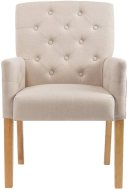 vidaXL Jedálenské stoličky s podrúčkami, 2 ks, béžové, textil 3058291 - cena, srovnání